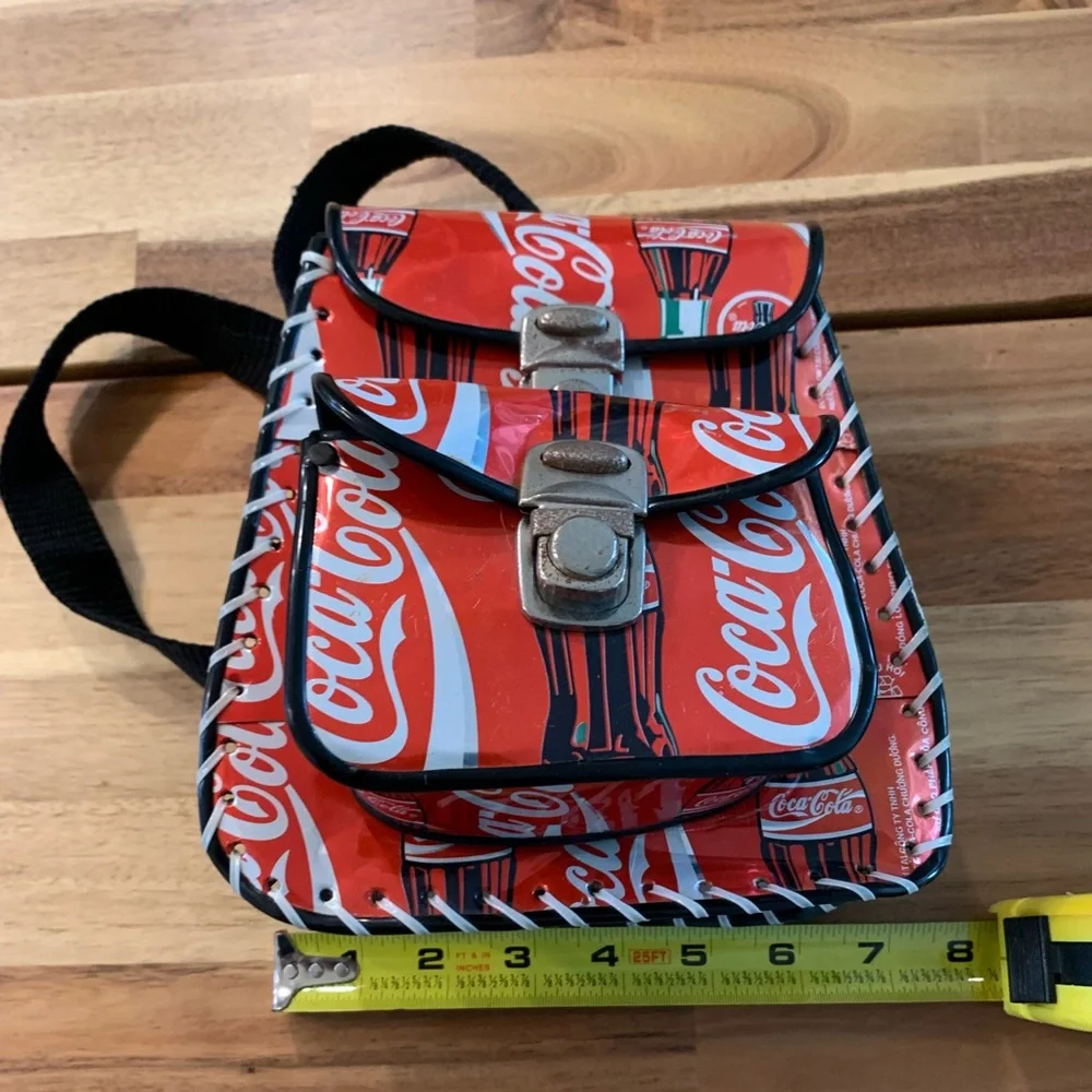 Vintage Coca Cola Handmade Backpack Retro - Picture 1 of 16